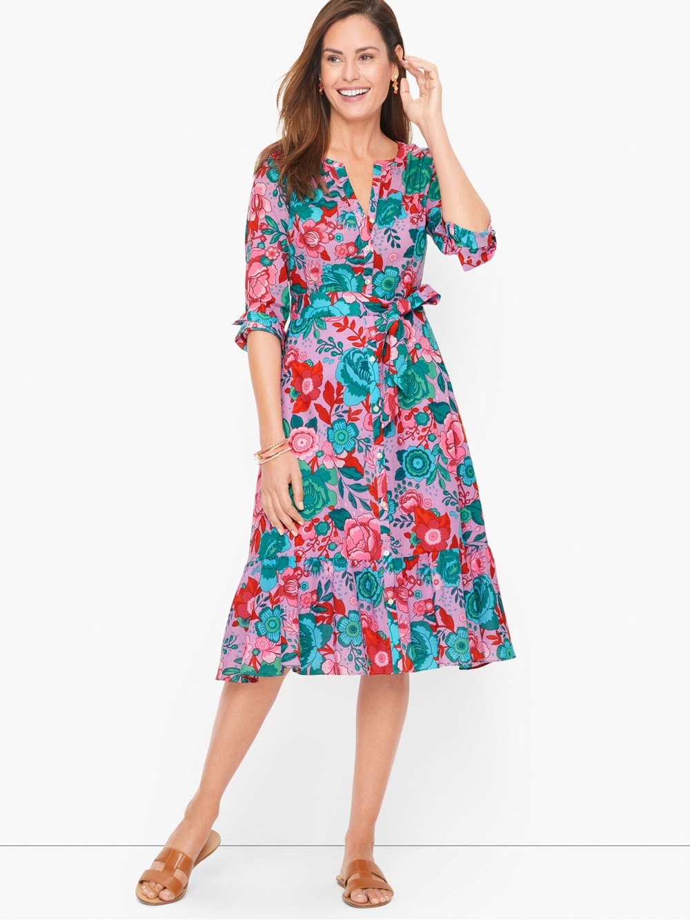 Talbots BELTED SHIRTDRESS - SKETCHED BLOOMS